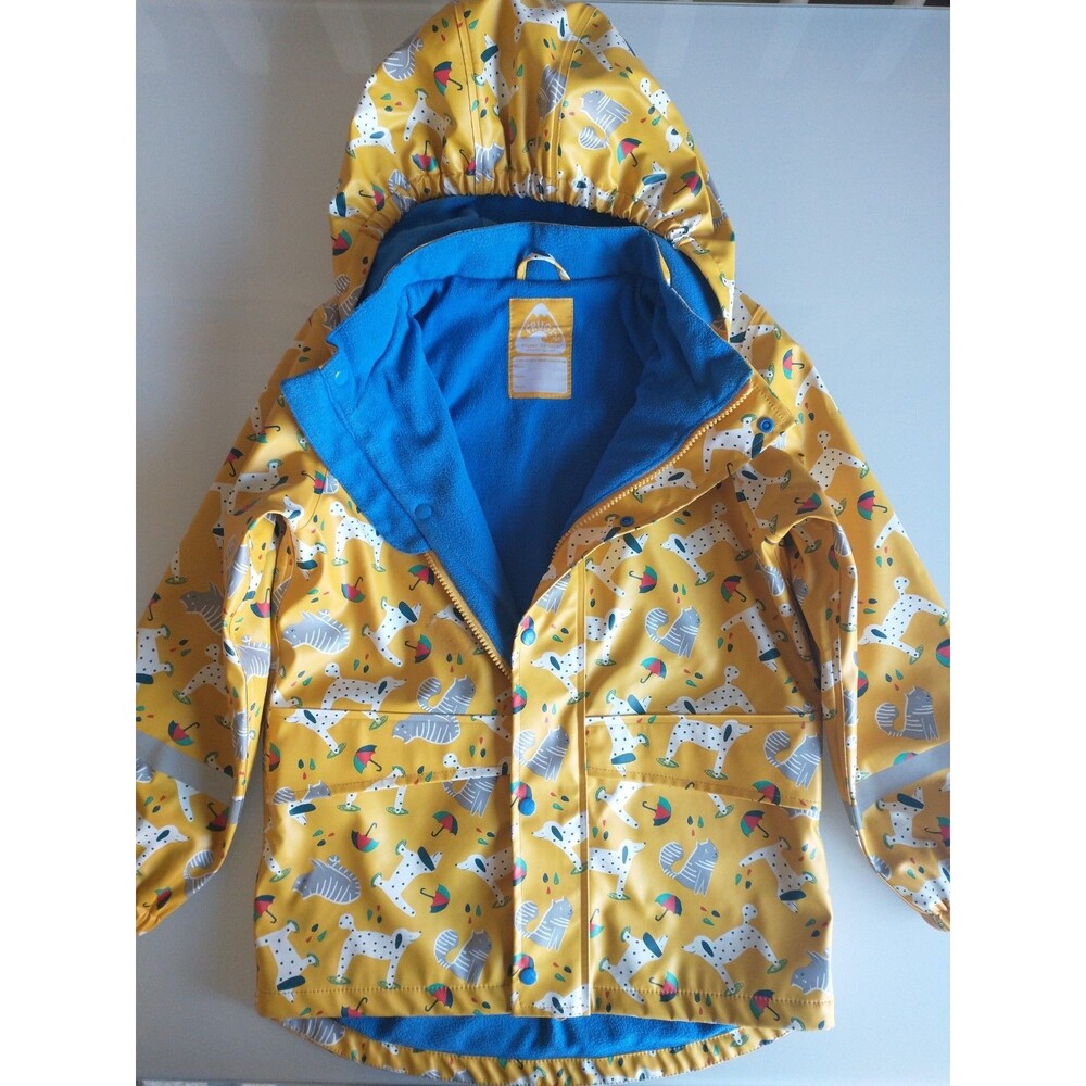 Frugi Kids Puddle Buster Fleece Lined Waterproof Rain Coat Jacket 8-9 Y 128-134